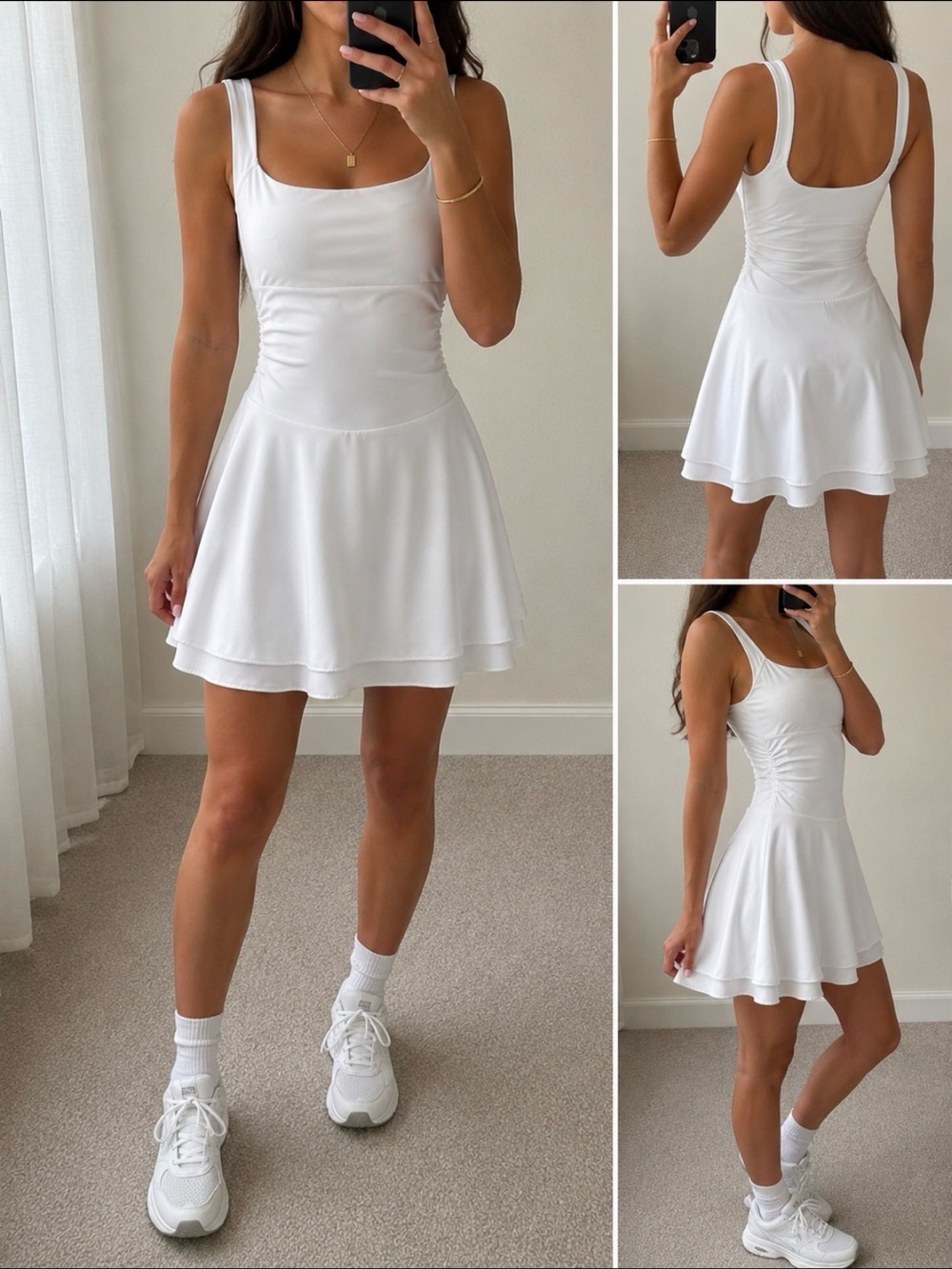 Women’s White Sleeveless Fit-and-Flare Dress